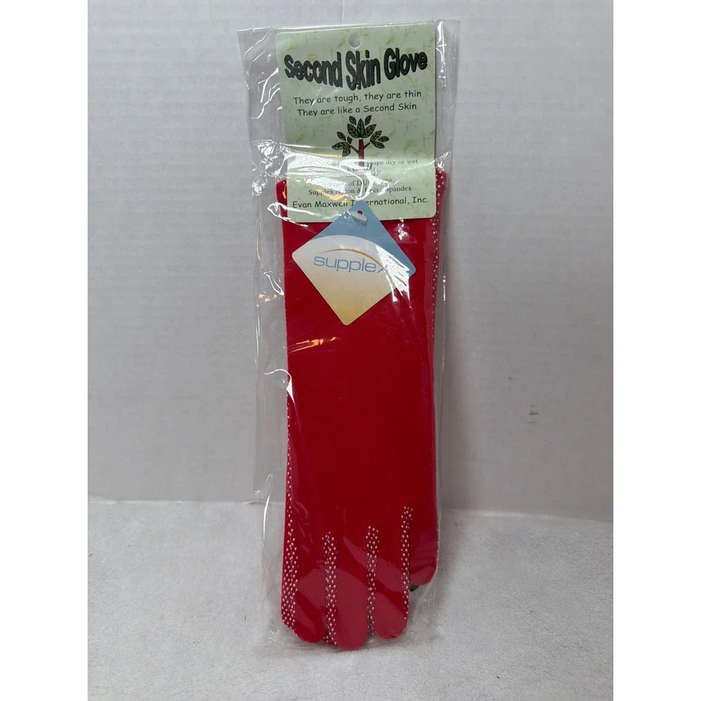 Evan Maxwell Second Skin Glove Women OS Red Supplex Lycra Gardening Grip M9278